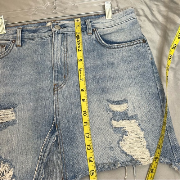 Free People Bailey Denim Mini Skirt Blue 30 - Picture 7 of 8